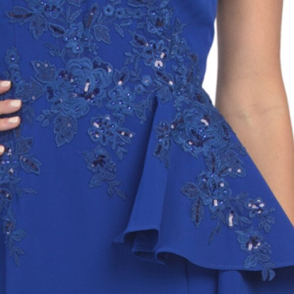 TERANI Off The Shoulder Floral Applique Gown - Picture 2 of 3